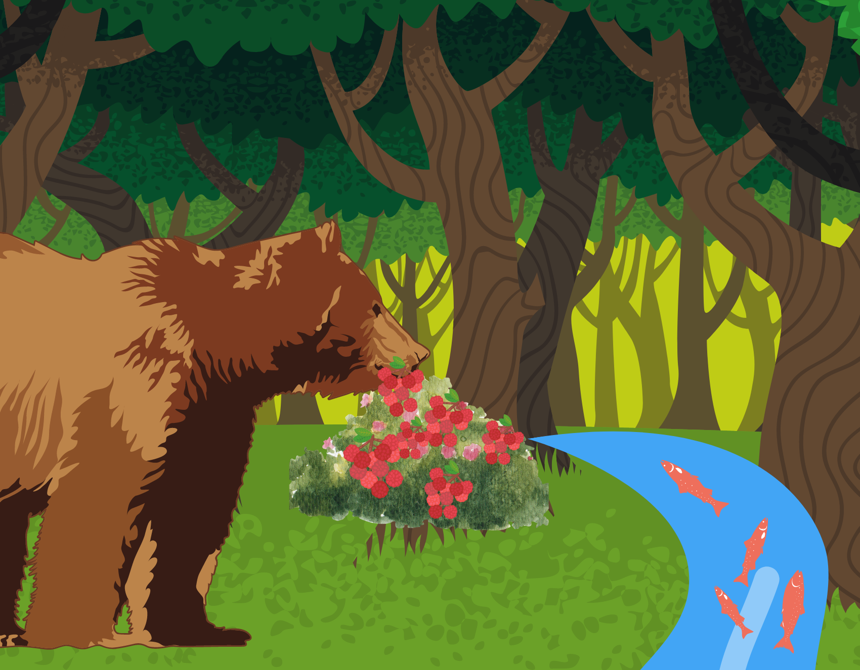 bear eating berries